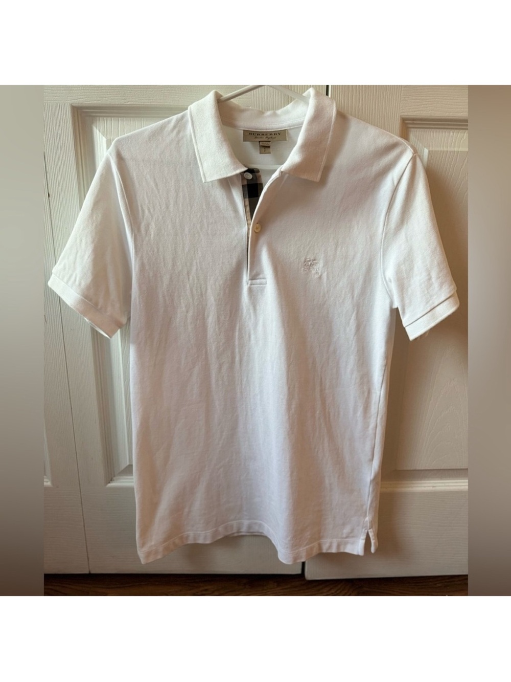 Burberry London White Nova Check Polo Shirt - Men's Small